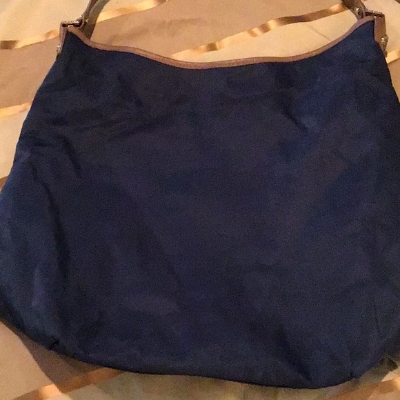 Tory Burch Tote Hobo Stacked Nylon Navy Bag - Picture 7 of 13